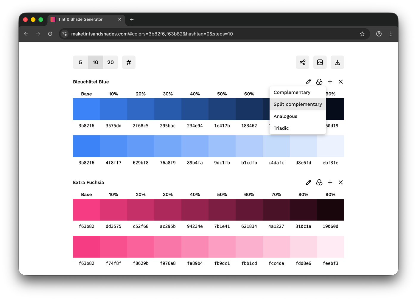 Product shot, generated color palettes