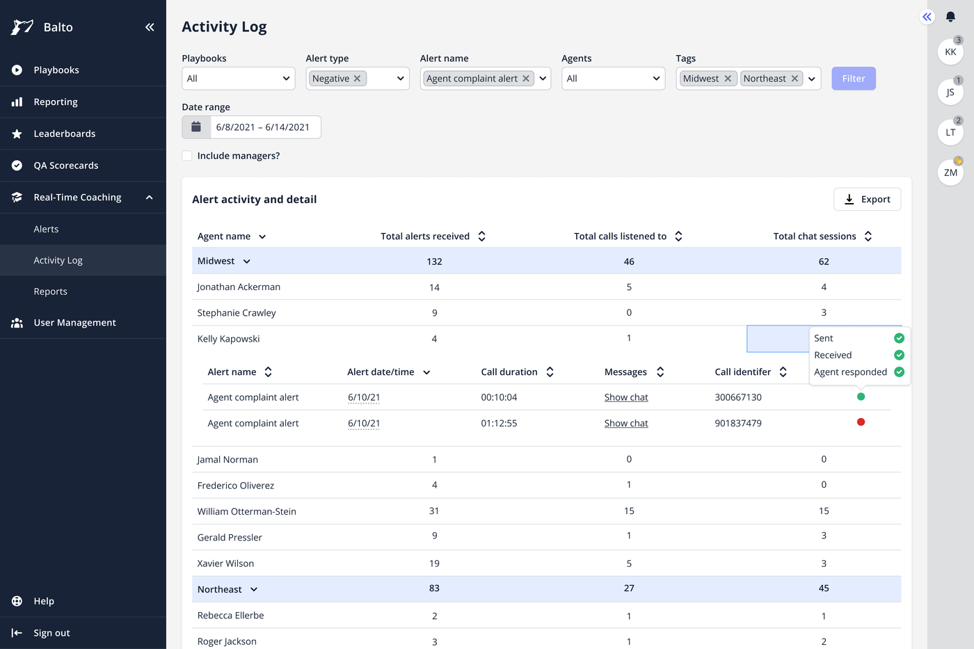 Product shot, activity log