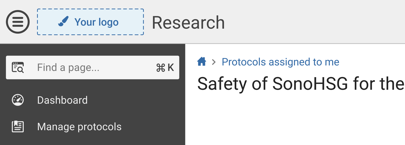 Kuali Research header and sidebar, highlighting co-branding