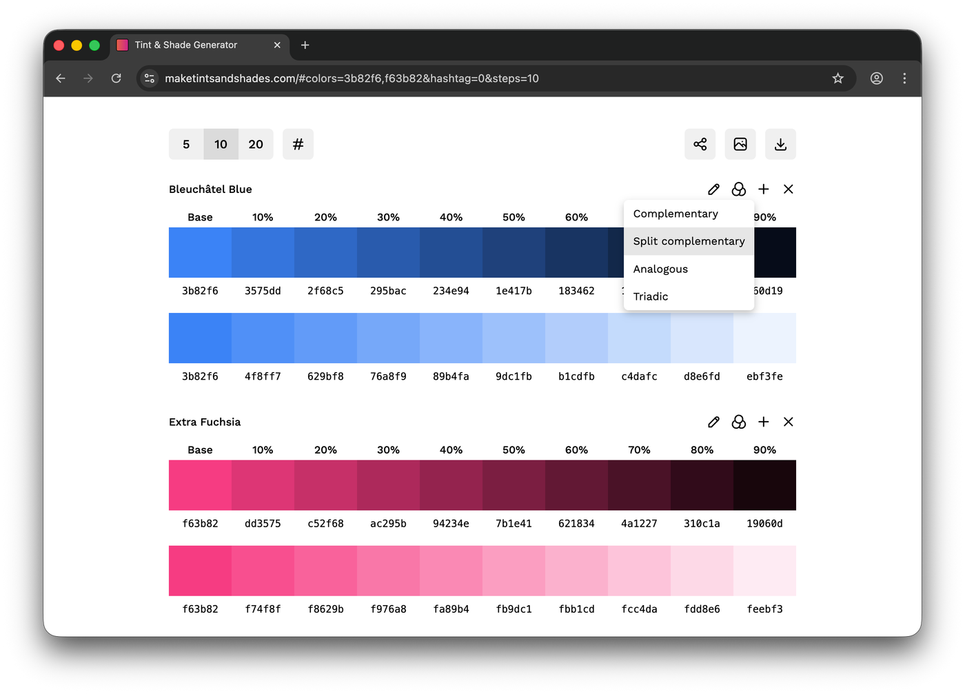 Product shot, generated color palettes